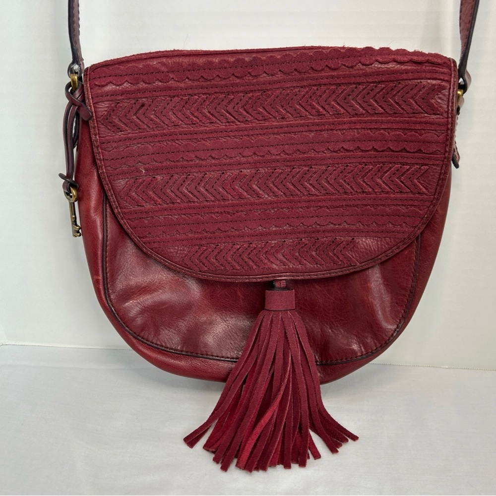 Fossil - Oxblood Emi Saddlebag Leather Purse
